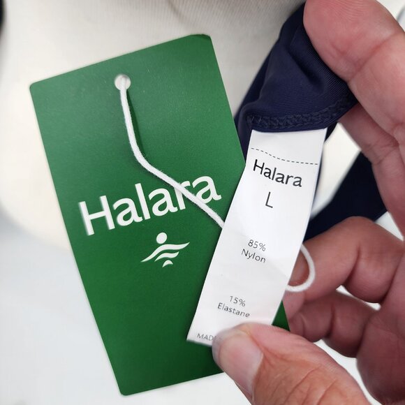 HALARA Tie Front Wrap Palazzo Pants Wear 2 Ways Navy Large NWT - Picture 9 of 9